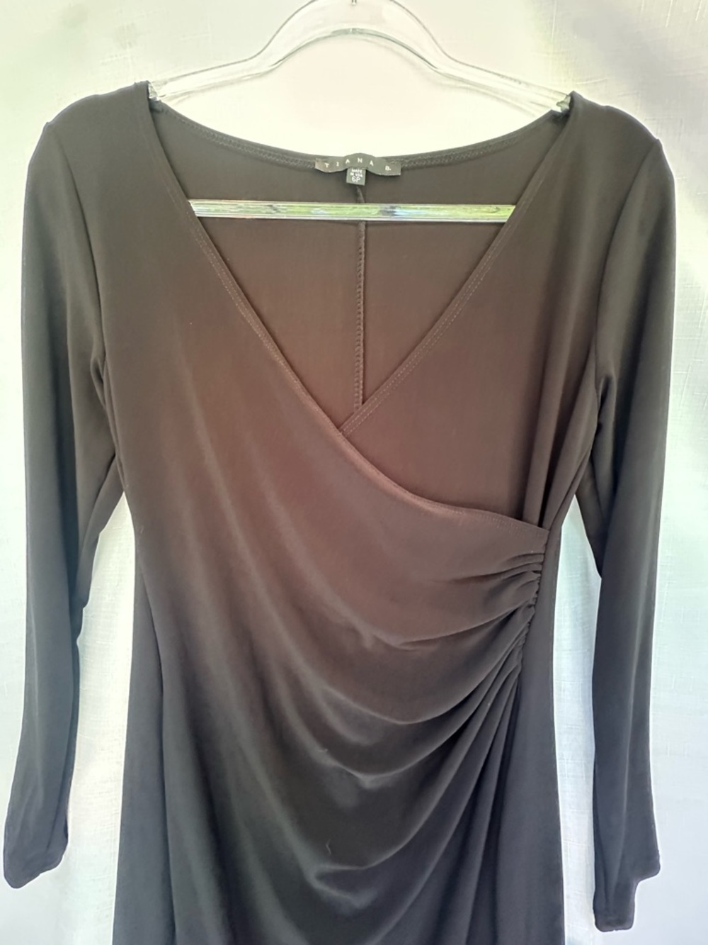 NWT Midi Dress Tiana B Surplus Wrap Long Sleeve Size 6P